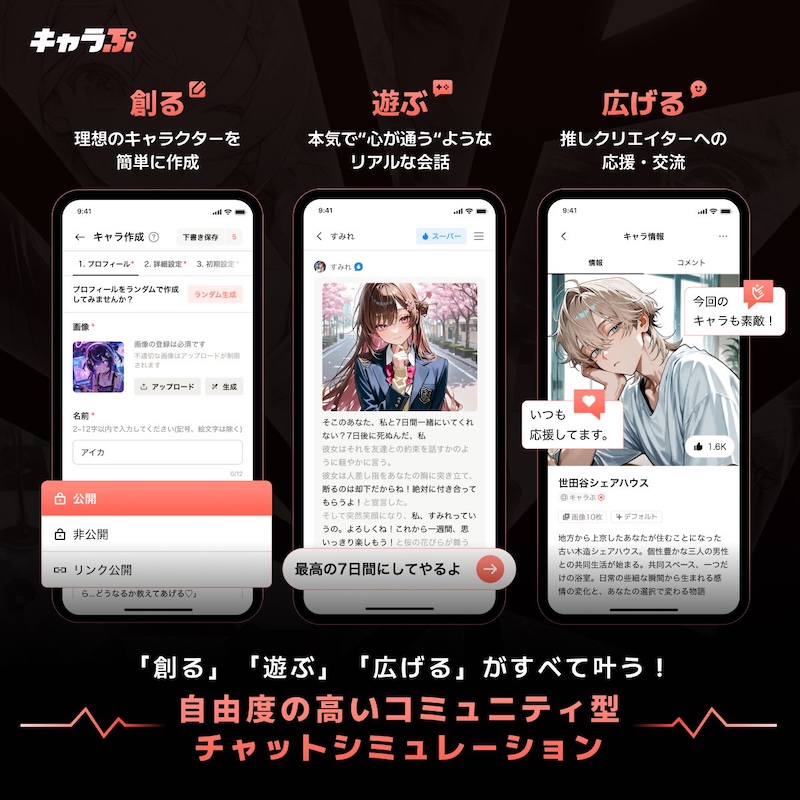 キャラぷのキャラ作成紹介シーン