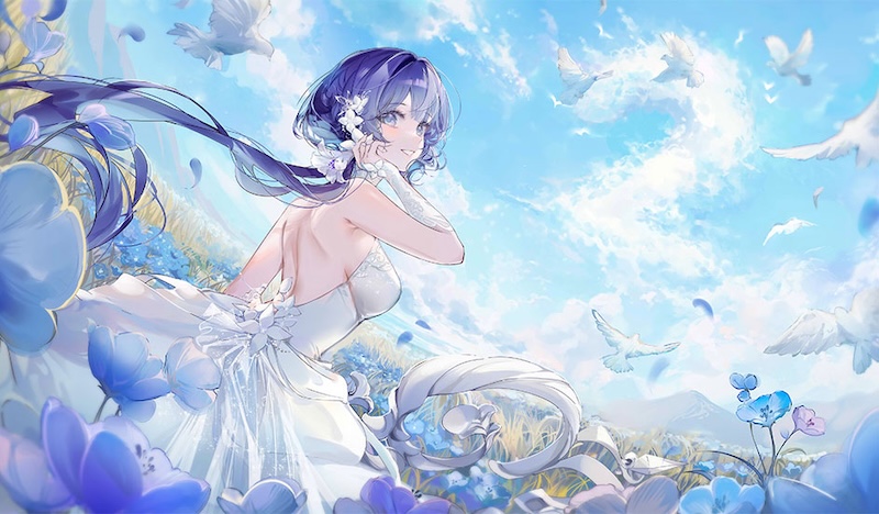 百花ランブルのドレスのイラスト