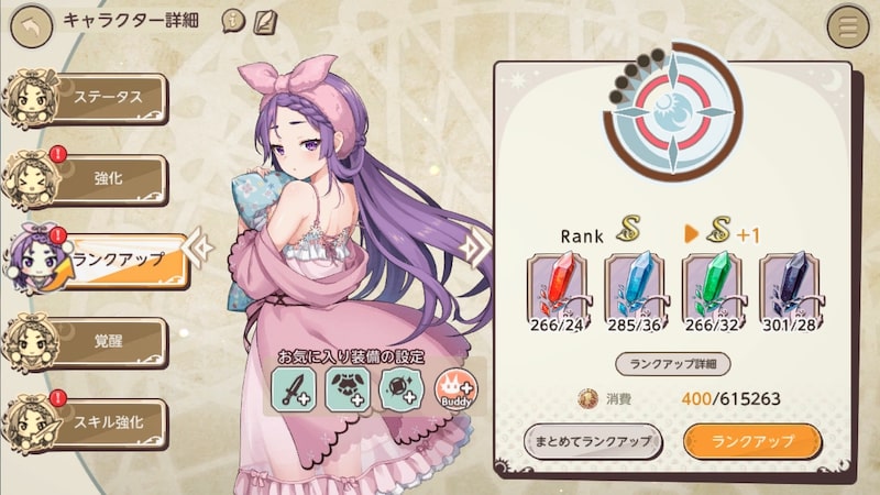 天啓パラドクスXのランクアップ