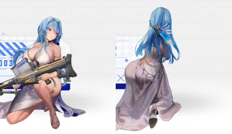 NIKKEのヘルムのドレス衣装の後ろ姿