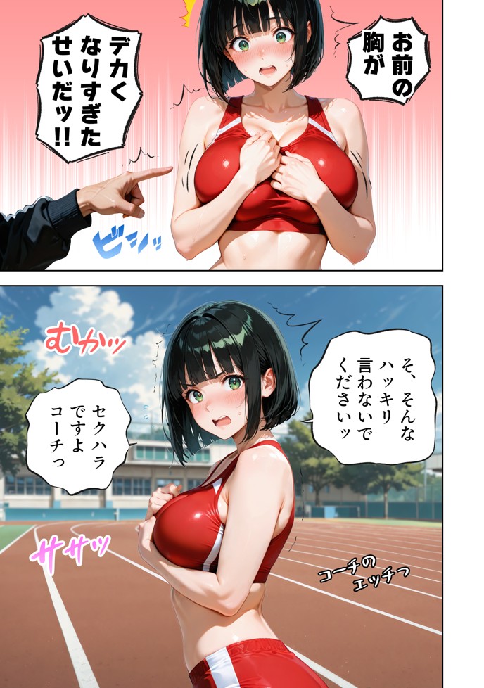 巨乳が暴れて走れませんッ！ 補欠落ちした陸上部元エースがコーチに秘密の特訓を指導してもらう話23