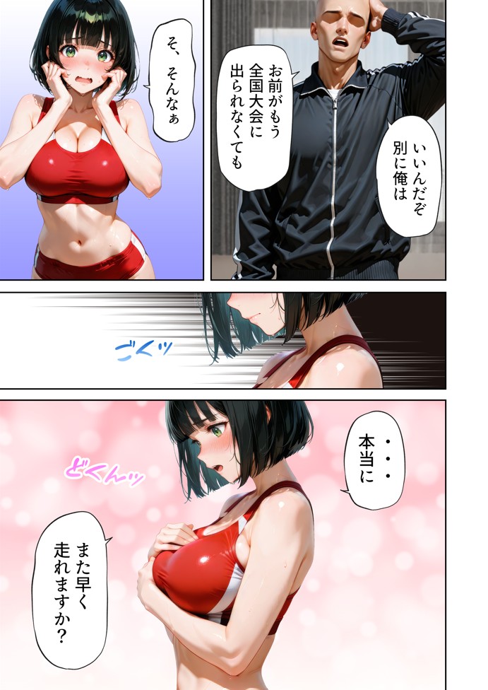巨乳が暴れて走れませんッ！ 補欠落ちした陸上部元エースがコーチに秘密の特訓を指導してもらう話53