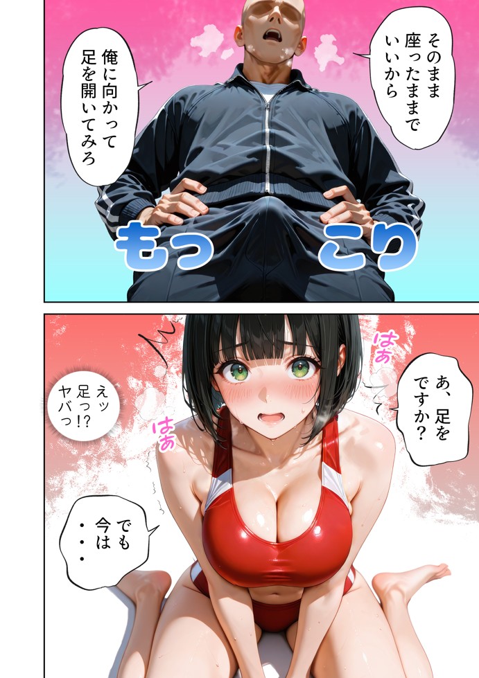 巨乳が暴れて走れませんッ！ 補欠落ちした陸上部元エースがコーチに秘密の特訓を指導してもらう話74