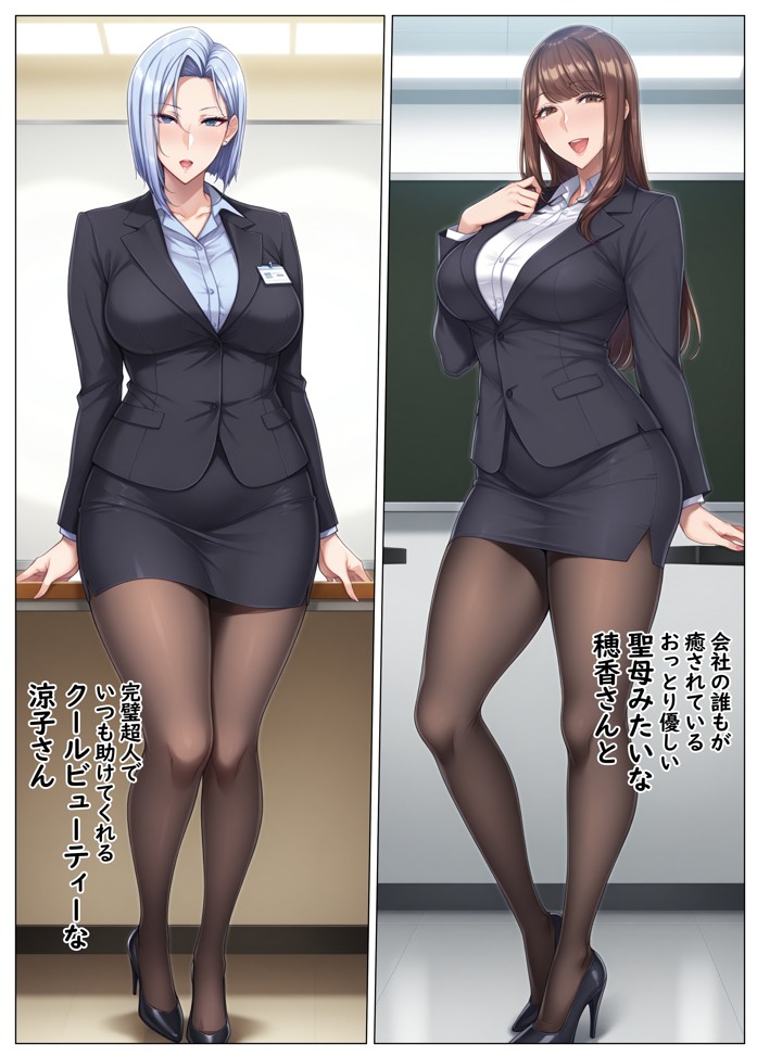 おっとり恋人上司とクールな女上司、見た目と中身が違いすぎて毎日搾り取られる話33