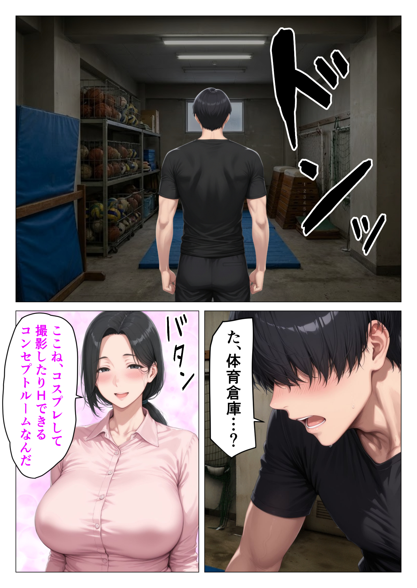 昭和マ●コの搾精天国！ブルマ＆JKコスの人妻に中出し放題35