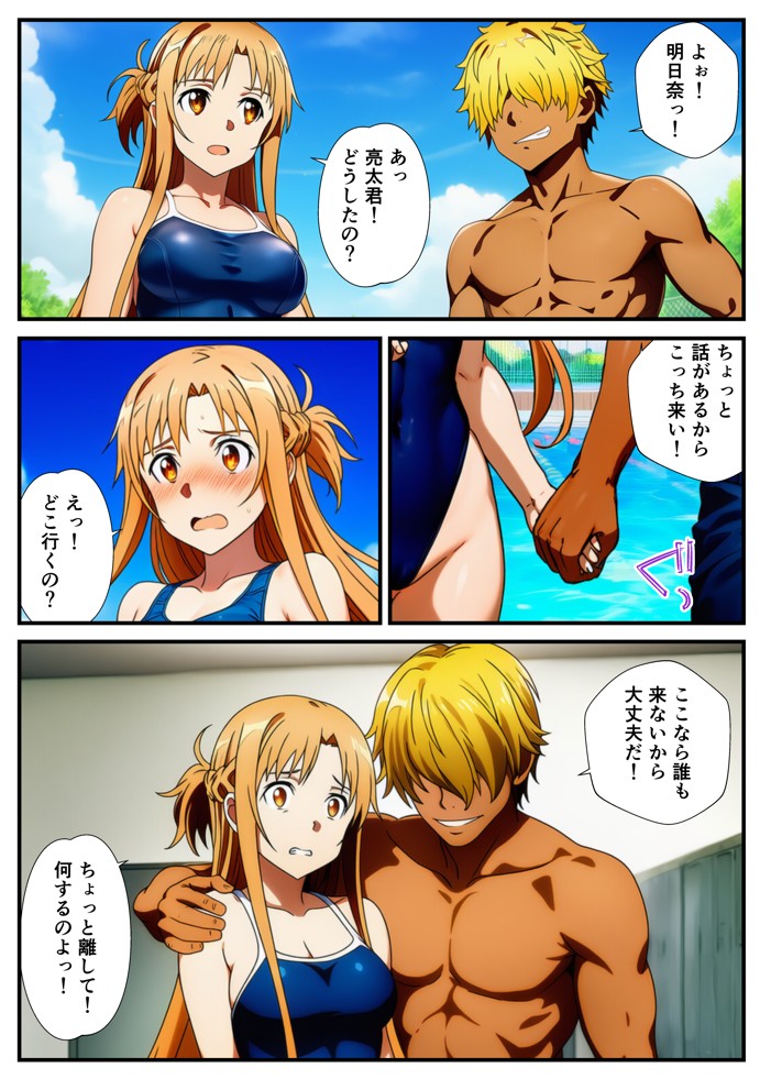 スク水のまま弱みを握って●す〜ヤリチンに堕ちていくヒロインズ〜【SAO、アスナ、直葉、シノン】15