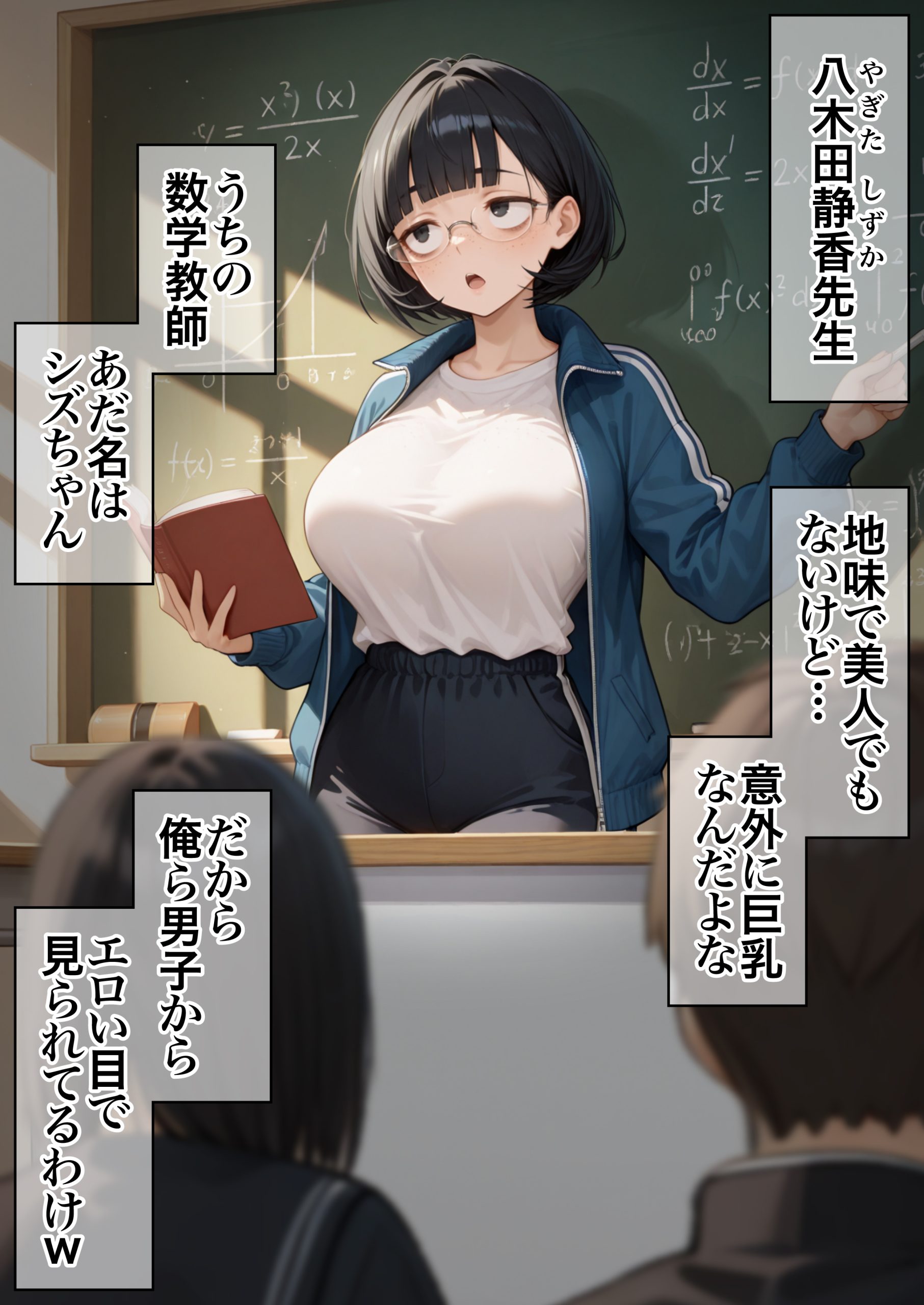 ジト目で地味な巨乳の担任を孕ませたい 担当科目:数学 バレー部顧問 独身 愛称:シズちゃん・ヤギT(30歳)19