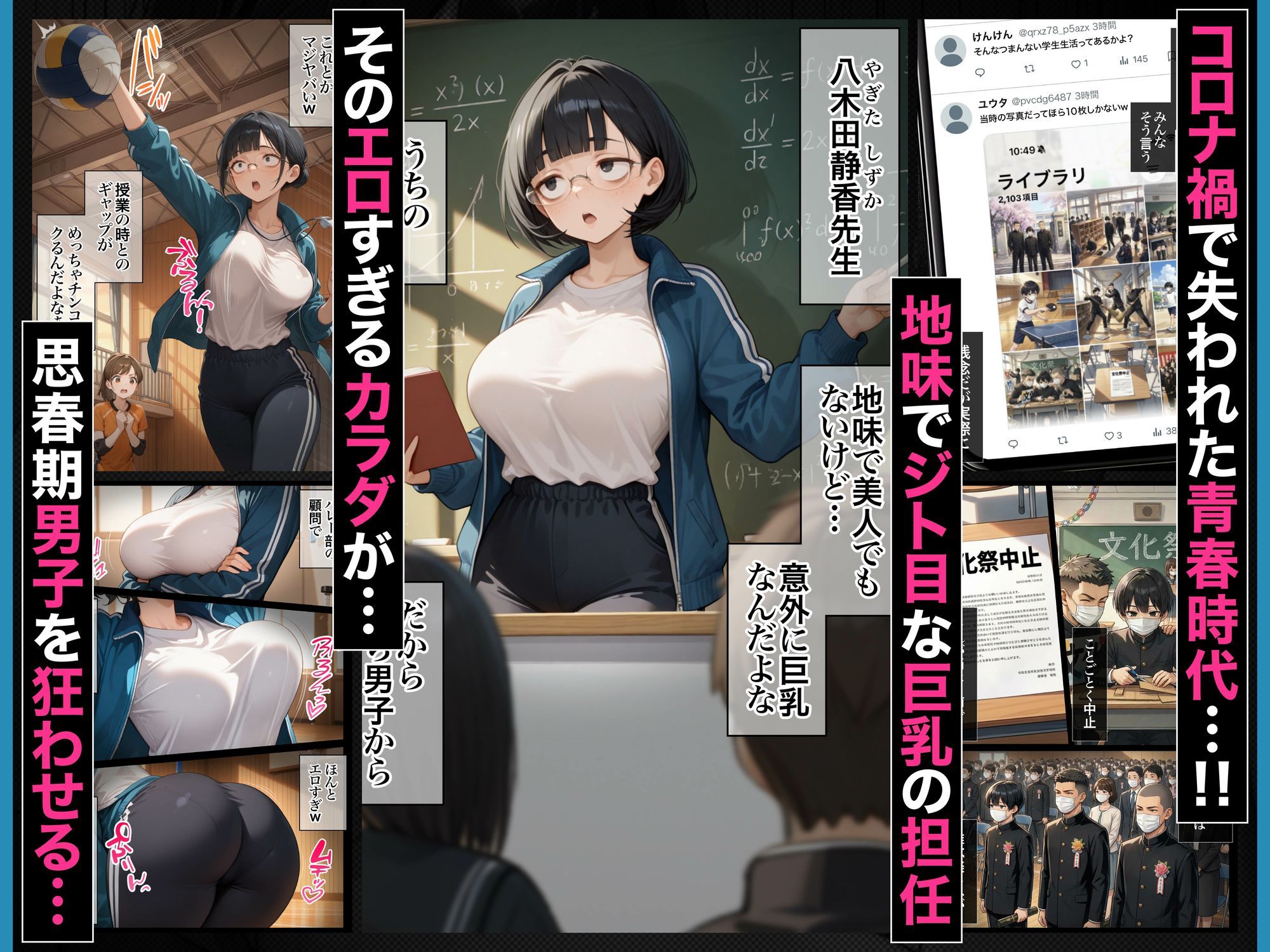 ジト目で地味な巨乳の担任を孕ませたい 担当科目:数学 バレー部顧問 独身 愛称:シズちゃん・ヤギT(30歳)5