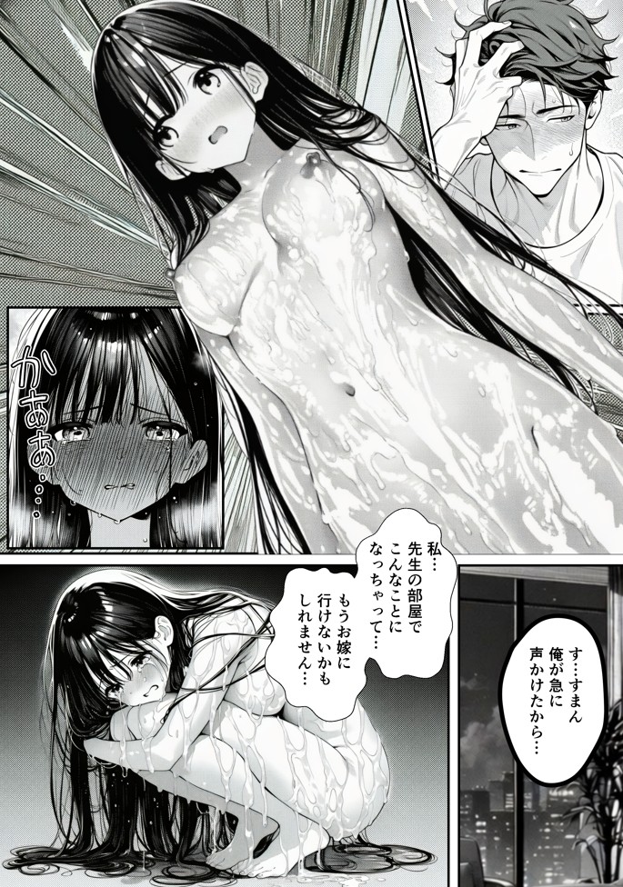 娘の友達が俺のクラスの清楚JKだった。泊まった夜、全裸で俺の部屋にいて『先生、私の体で教えてくれ ませんか？』――最終的に娘まで巻き込まれた40