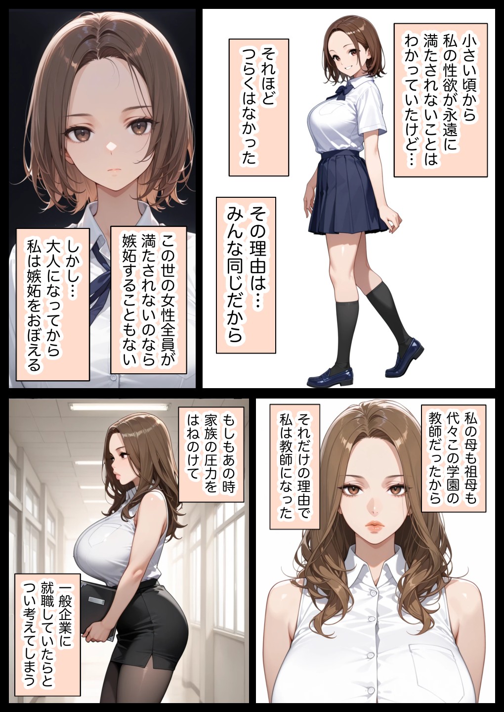 俺しか勃起できない世界 〜Mカップパワハラ女上司＆Lカップ保健教師生オナホ化〜52