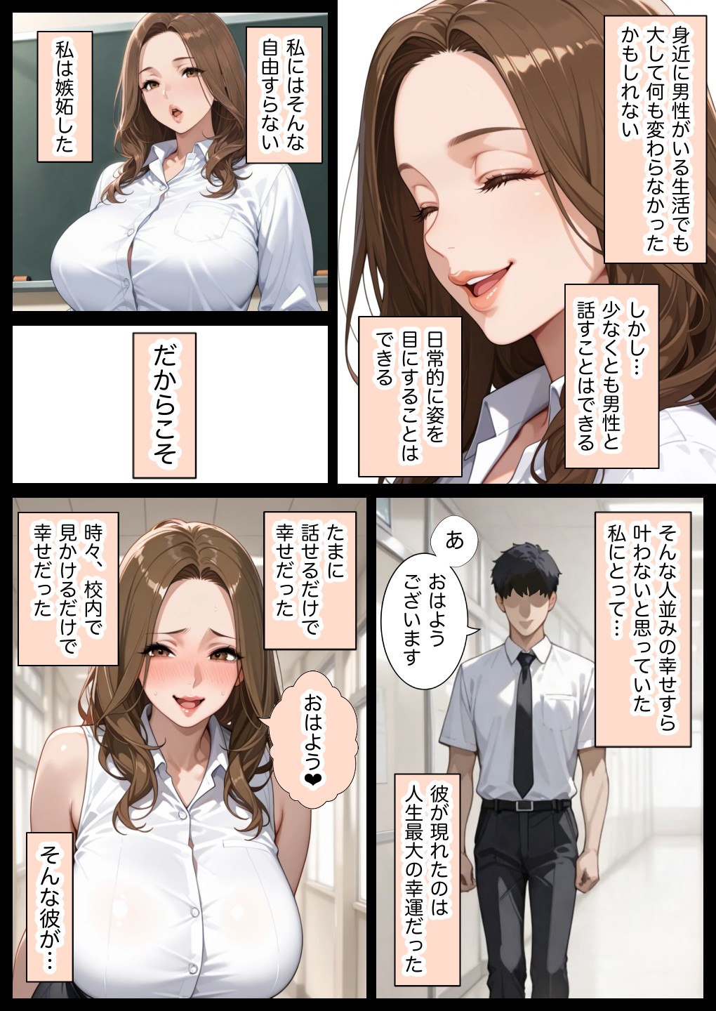 俺しか勃起できない世界 〜Mカップパワハラ女上司＆Lカップ保健教師生オナホ化〜53