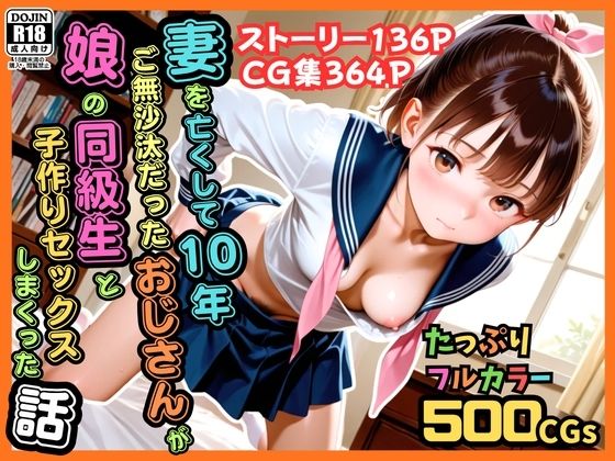 【500枚】妻を亡くして10年ご無沙汰だったおじさんが娘の同級生と子作りセックスしまくった話【女子校生】1