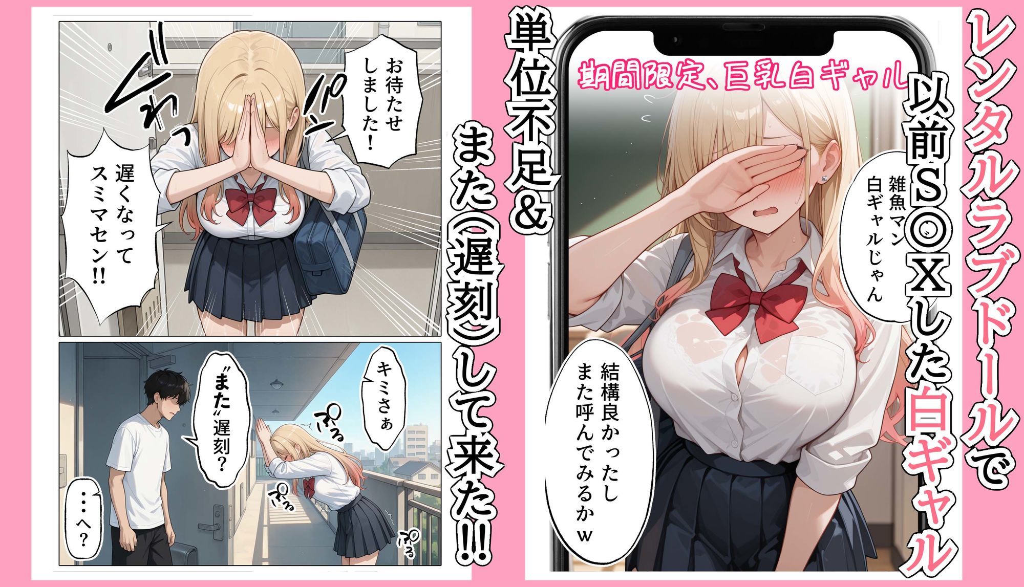 【続編:白ギャルJK2】ラブドール頼んだら、白ギャルJKが来た2