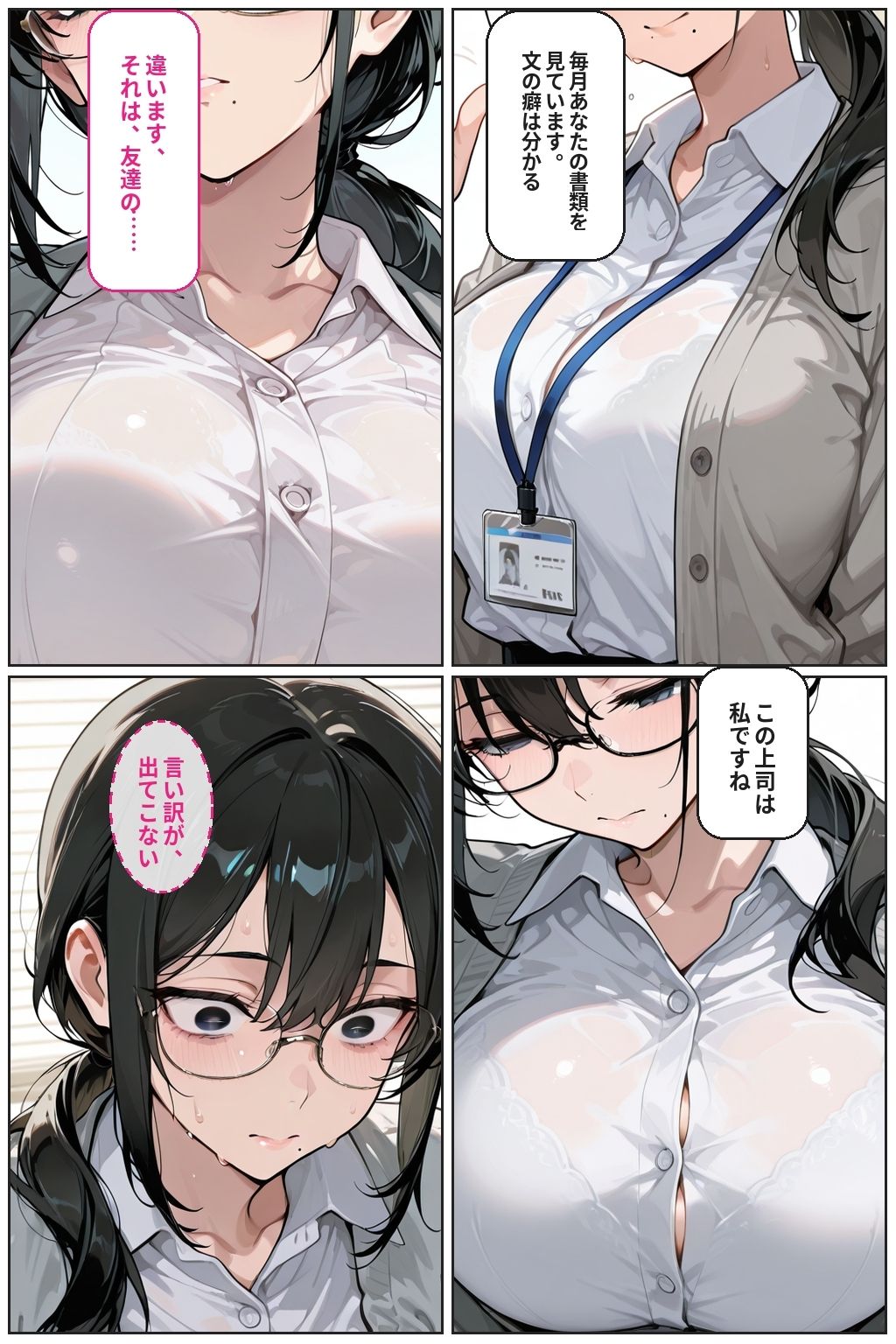 地味で優秀な巨乳OLがノーブラ残業を部長に見抜かれてメス堕ちさせられる話20