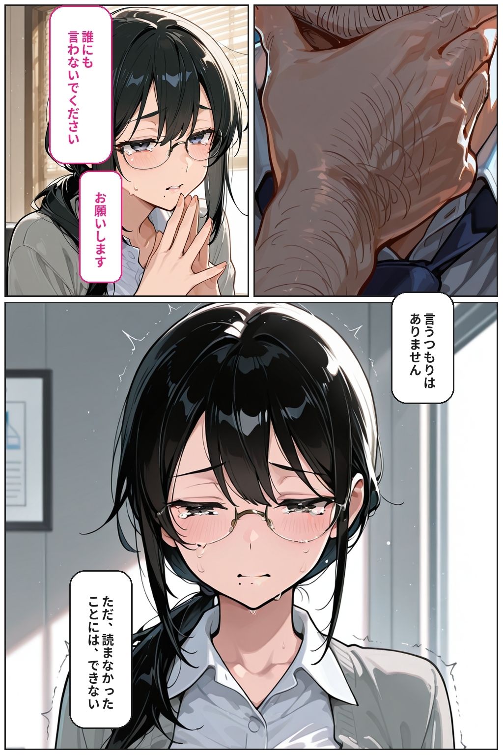 地味で優秀な巨乳OLがノーブラ残業を部長に見抜かれてメス堕ちさせられる話21