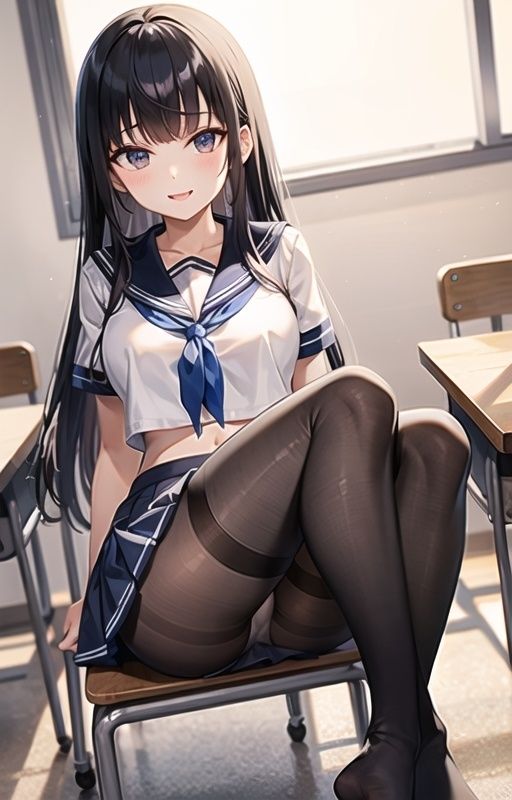 黒タイツを破られ激しいピストンで中出しされる制服少女たち8