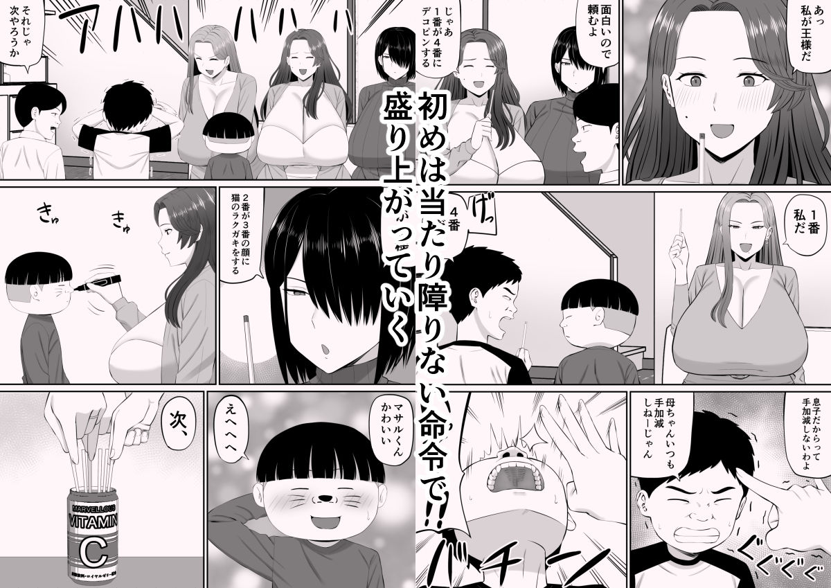 お母さん達と王様ゲームしてエッチな命令する話4