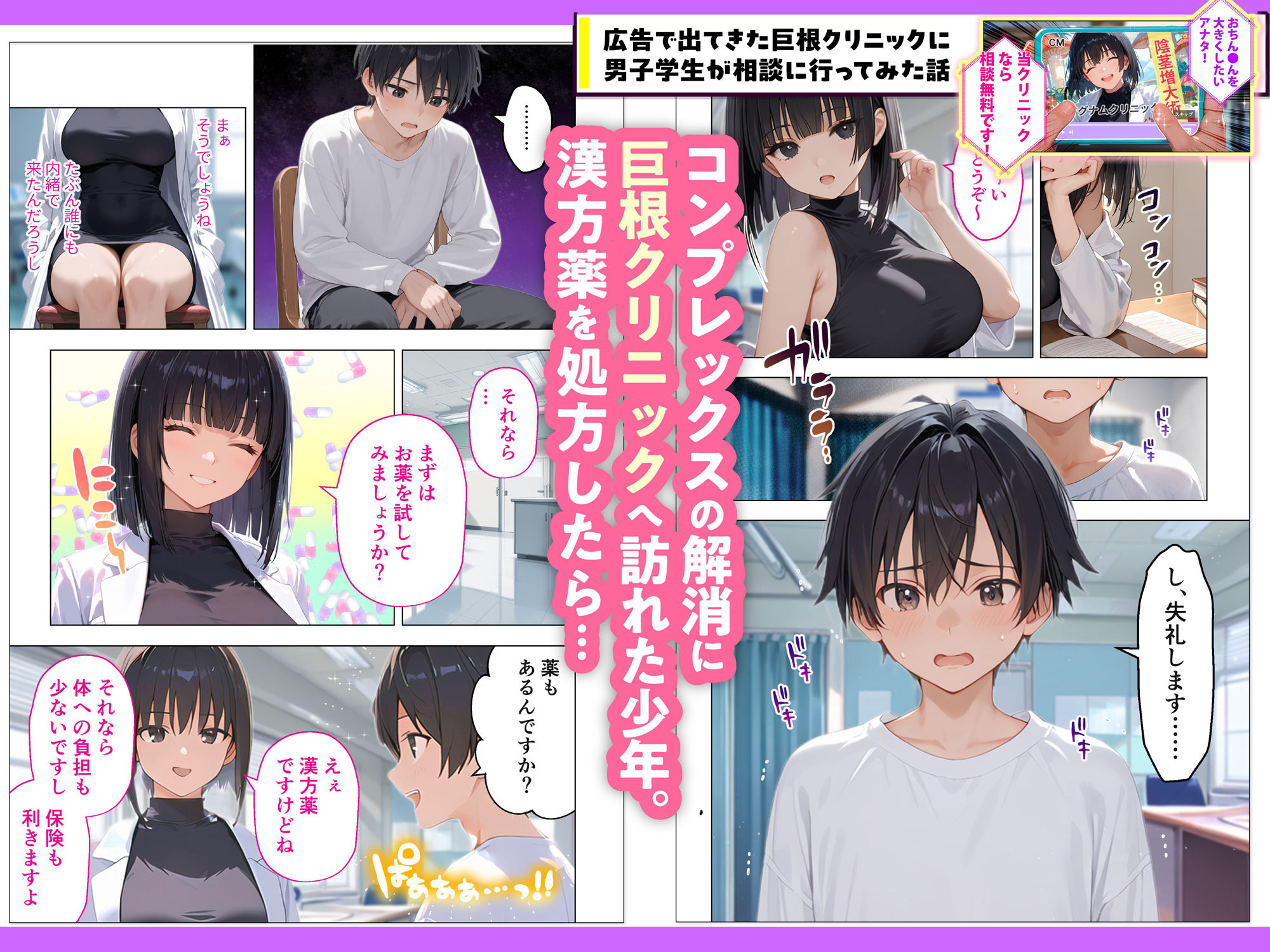 広告で出てきた巨根クリニックに男子学生が相談に行ってみた話2