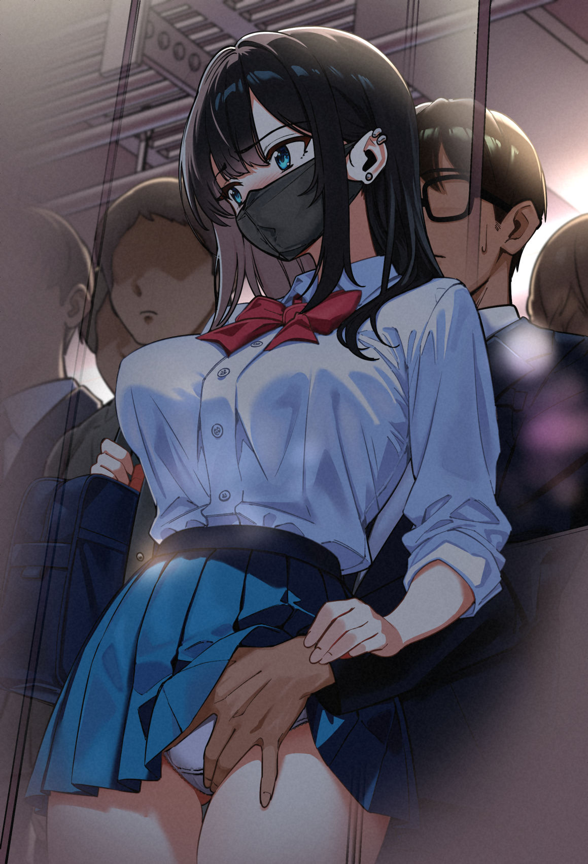 電車、女子〇生。9