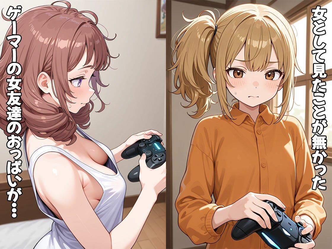 ゲーマーの女友達がおっぱい丸出しだったので揉んだらHに発展した（CG100枚）2