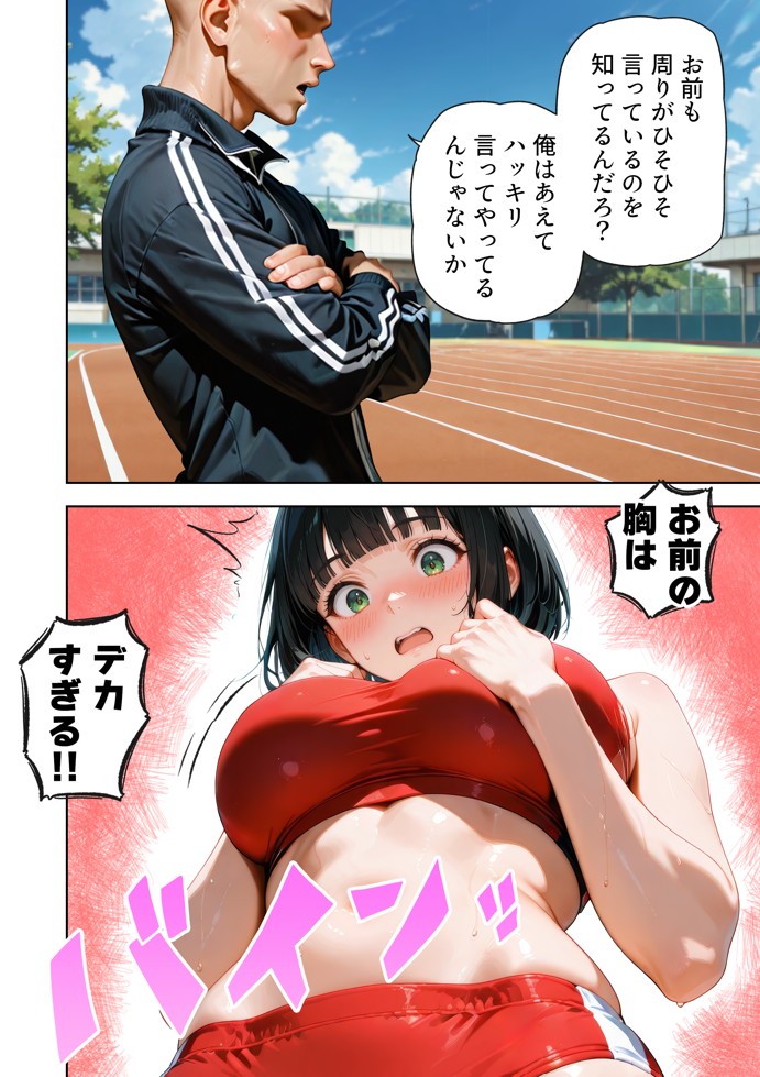 巨乳が暴れて走れませんッ！ 補欠落ちした陸上部元エースがコーチに秘密の特訓を指導してもらう話24