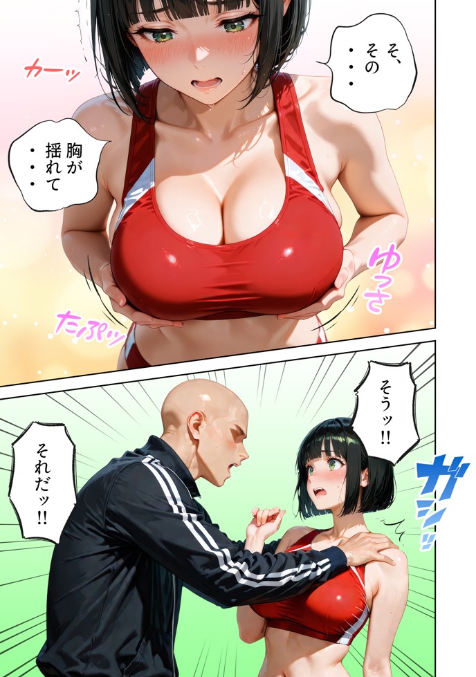 巨乳が暴れて走れませんッ！ 補欠落ちした陸上部元エースがコーチに秘密の特訓を指導してもらう話43
