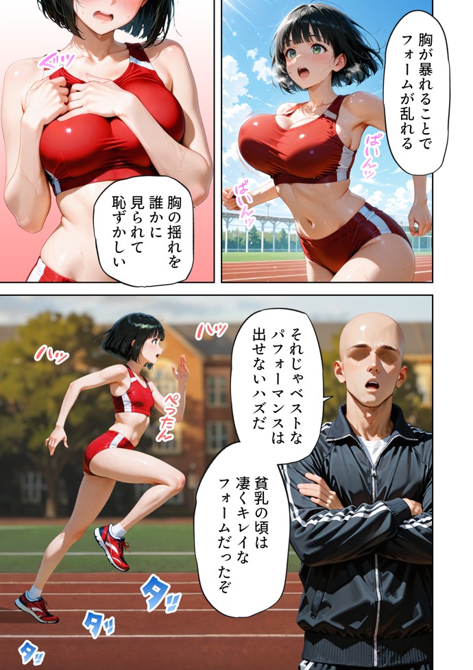 巨乳が暴れて走れませんッ！ 補欠落ちした陸上部元エースがコーチに秘密の特訓を指導してもらう話45