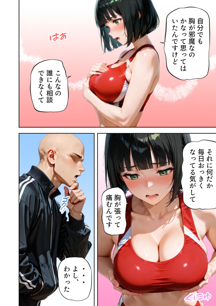 巨乳が暴れて走れませんッ！ 補欠落ちした陸上部元エースがコーチに秘密の特訓を指導してもらう話46