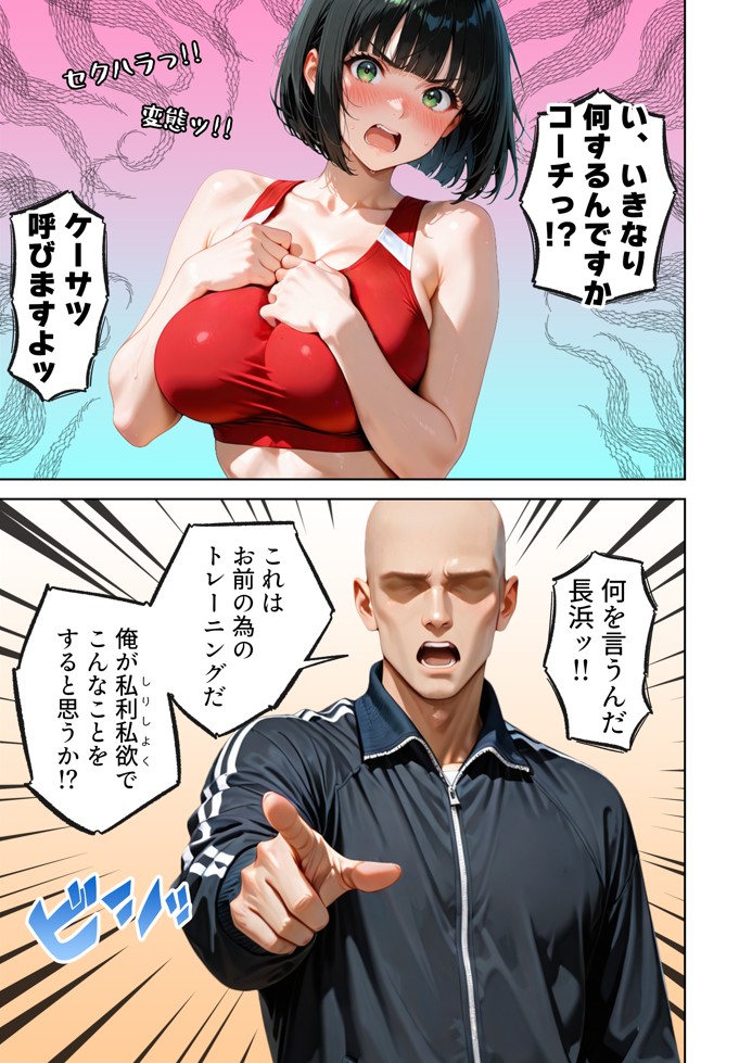 巨乳が暴れて走れませんッ！ 補欠落ちした陸上部元エースがコーチに秘密の特訓を指導してもらう話49