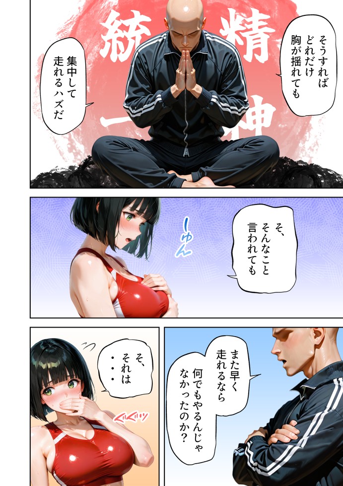 巨乳が暴れて走れませんッ！ 補欠落ちした陸上部元エースがコーチに秘密の特訓を指導してもらう話52