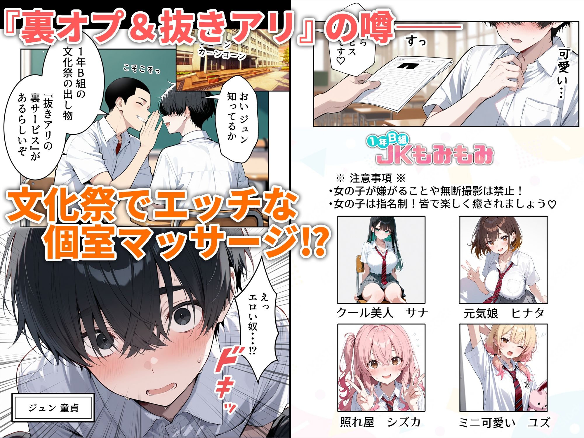 文化祭えっち JKの個室マッサージ喫茶で裏オプ甘々SEX（はーと）2