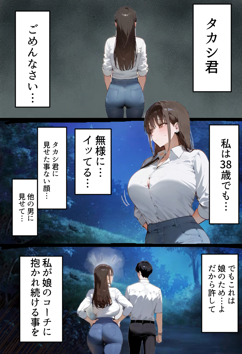元陸上ママ（38）娘庇い糞コーチから乳首調教！お母さんは母乳飲まれ孕みsex漬けに。娘も甥に中出しされてた話【寝取られ駅伝3母娘駅伝後編】30