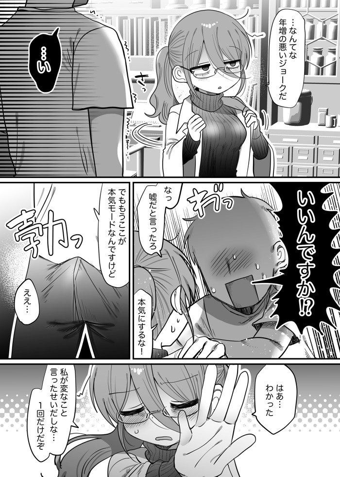 ダウナー眼鏡黒ニット研究者お姉さんとえっちする話。19