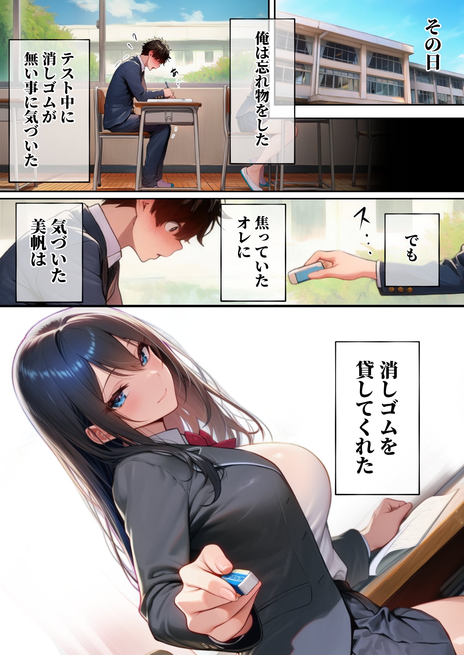 同じクラスの巨乳黒髪女神の心に空いた穴をオレの穢れた巨根でアナウメする話16