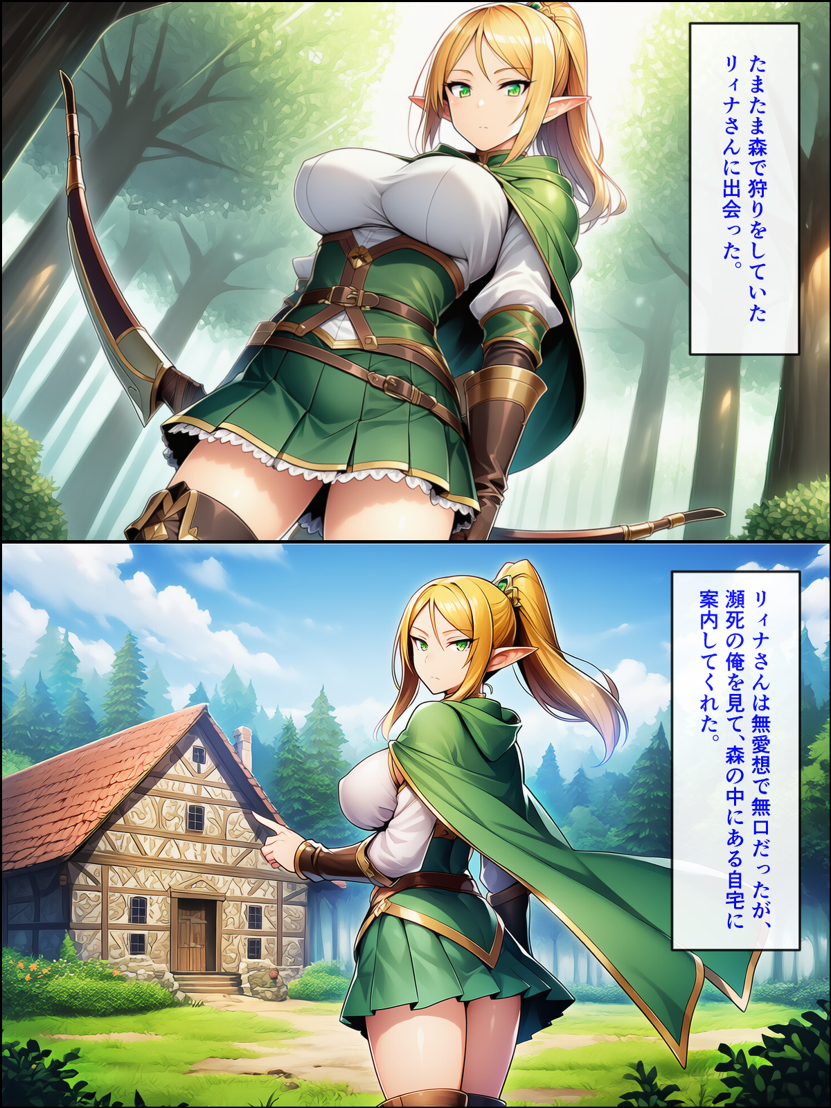 異世界転生して美人巨乳エルフ親子とらぶらぶセックスする話 〜娘編〜14