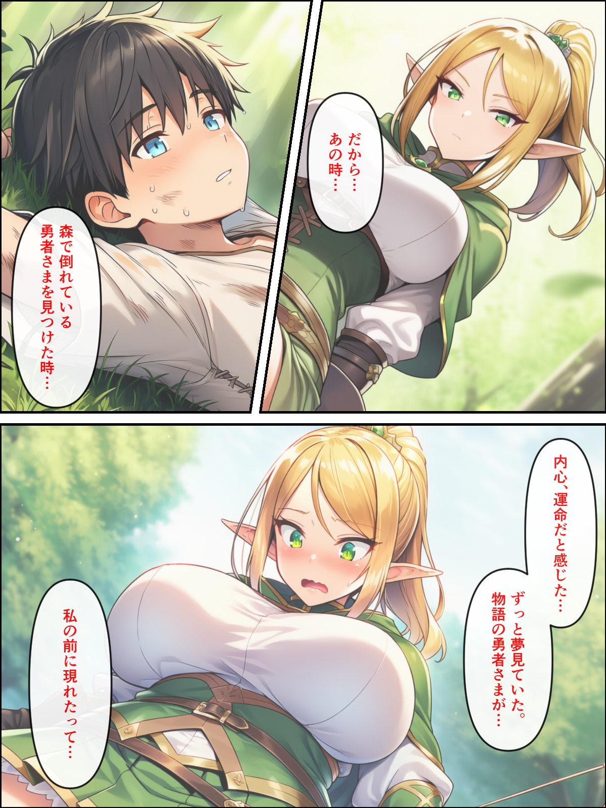 異世界転生して美人巨乳エルフ親子とらぶらぶセックスする話 〜娘編〜31