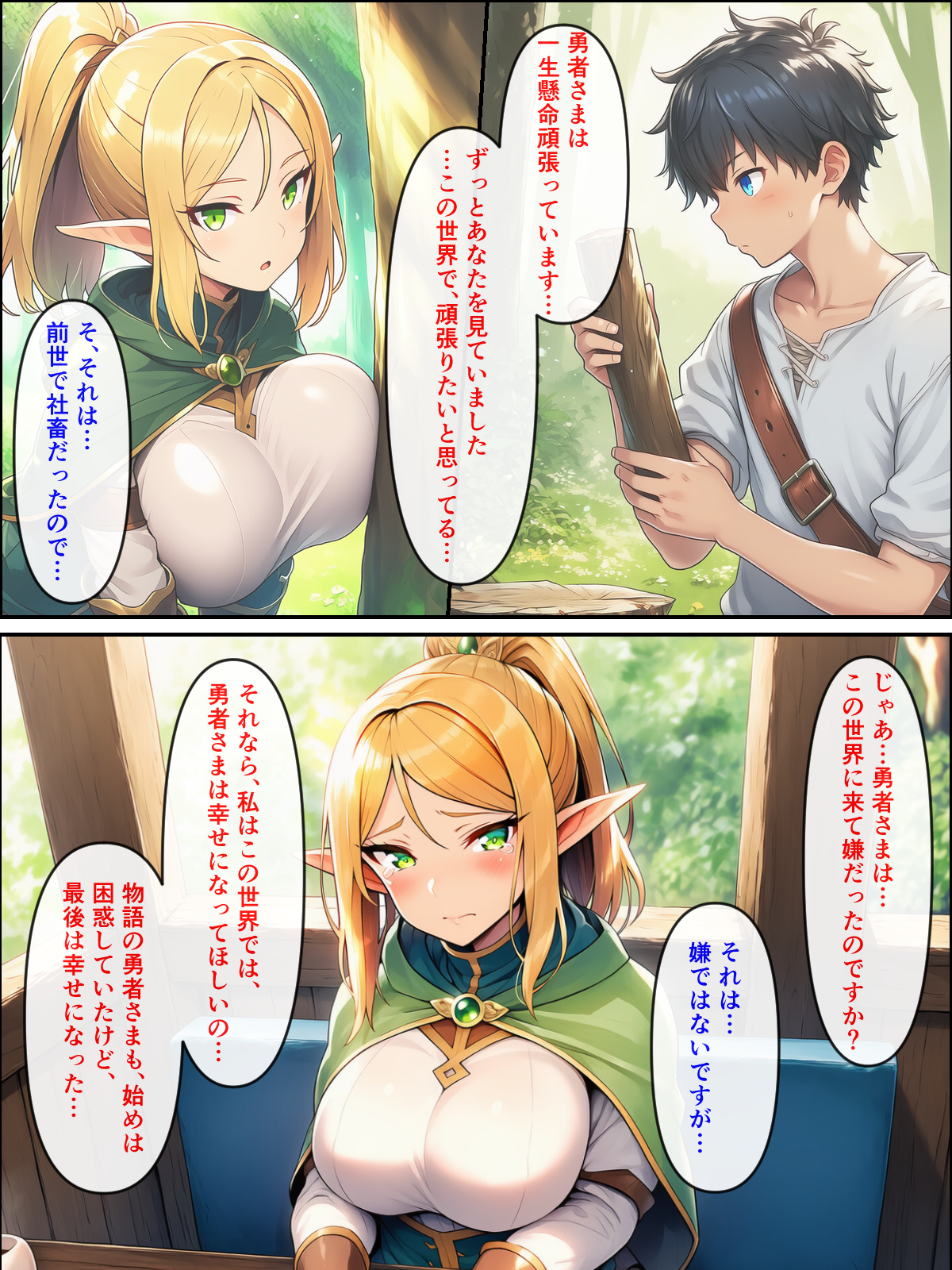 異世界転生して美人巨乳エルフ親子とらぶらぶセックスする話 〜娘編〜35