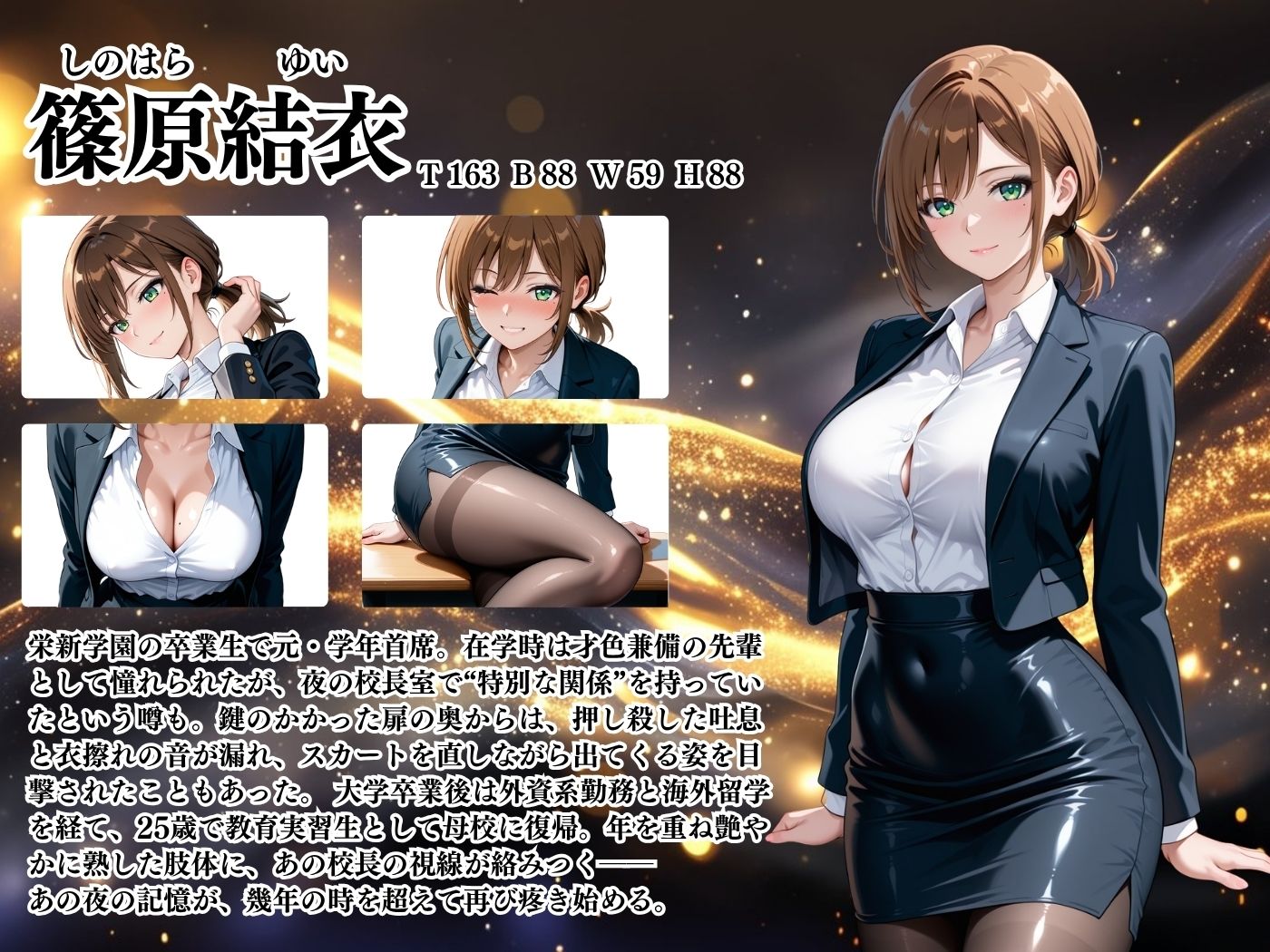 【4Kイラスト】1万3000人の生徒を抱いた校長による篠原結衣への性指導（ホワイトデー編）3