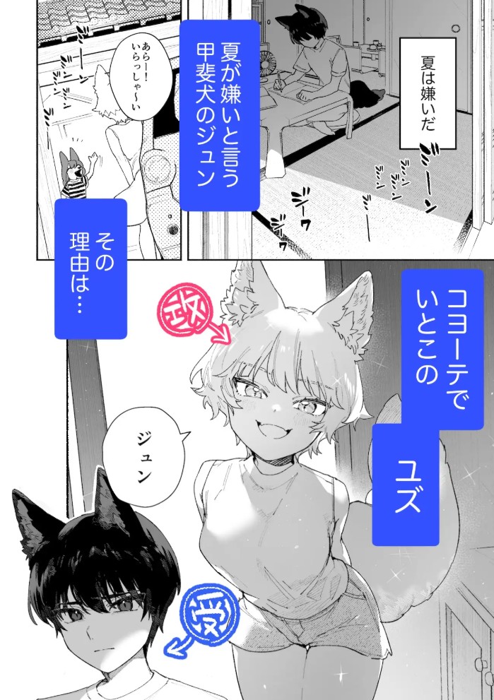 ♂が受け。コヨーテちゃん×甲斐犬くん2