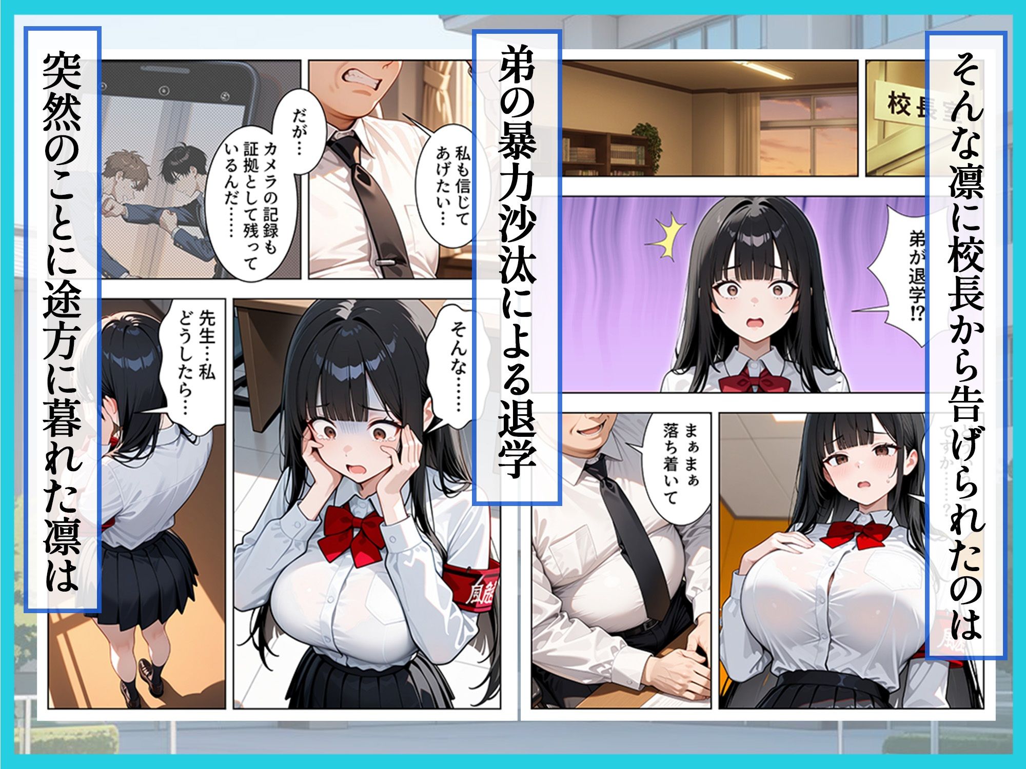 強気な風紀委員が卑劣な校長の罠にハマりメス堕ちする話3