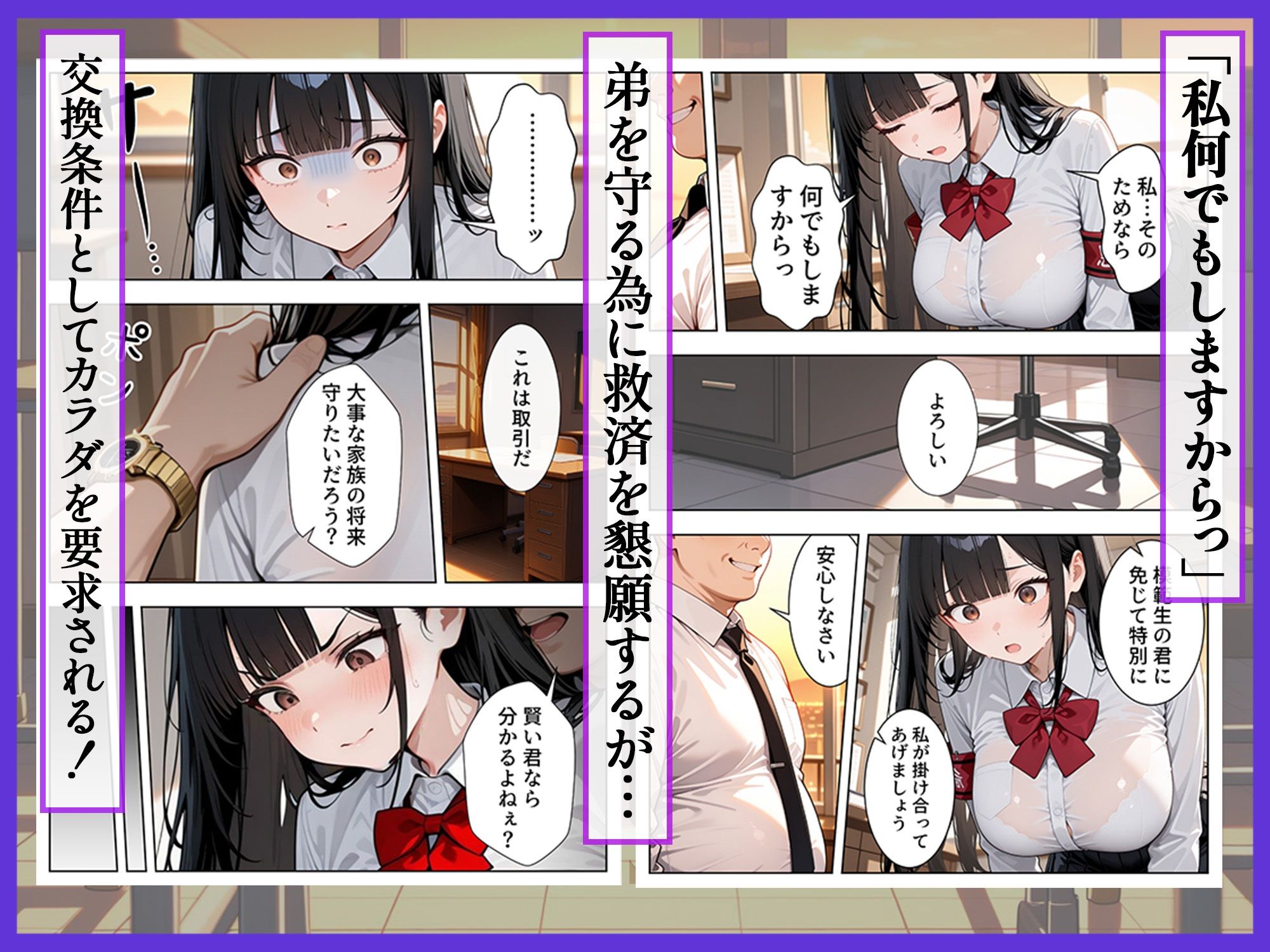 強気な風紀委員が卑劣な校長の罠にハマりメス堕ちする話4