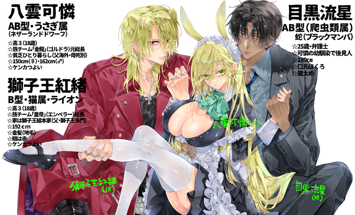 エロ漫画「ターシャリトランスストレンジ*絶世の美女(元ヤン総長)が絶世の美男×2(敵対チーム総長)+(幼馴染)に執着溺愛される話」サンプル1