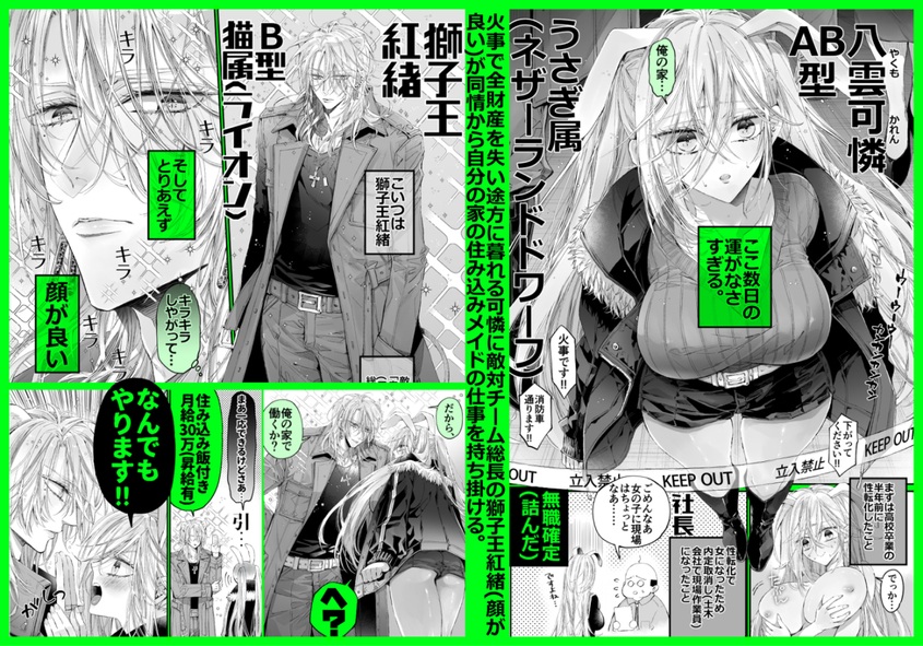 エロ漫画「ターシャリトランスストレンジ*絶世の美女(元ヤン総長)が絶世の美男×2(敵対チーム総長)+(幼馴染)に執着溺愛される話」サンプル65